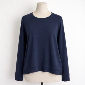 Cozy Earth Navy Blue Bamboo Viscose Raglan Pullover Sweatshirt XXXL XXX-Large